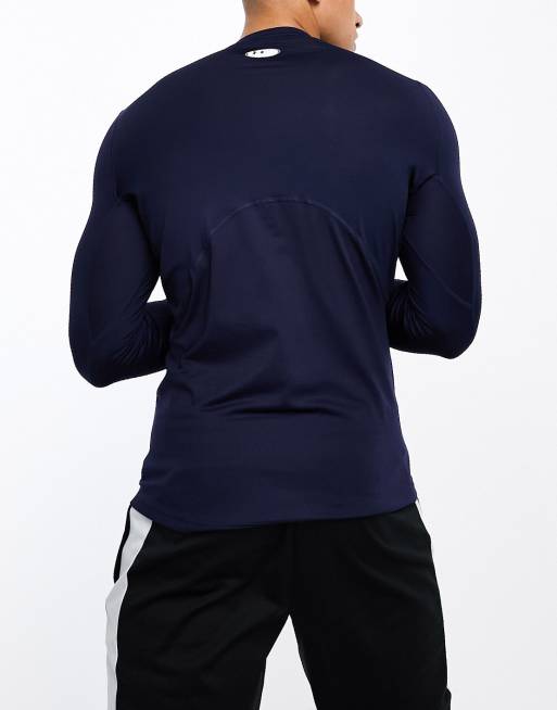 Under Armour Cold Gear Armour long sleeve fitted t-shirt in navy