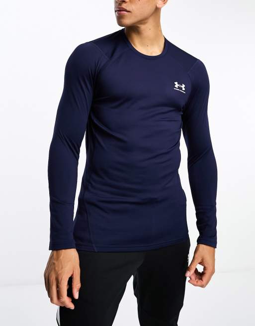 Under Armour Cold Gear Armour long sleeve fitted t-shirt in navy