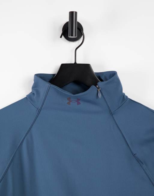 Under Armour coldgear rush 1/2 zip top in blue