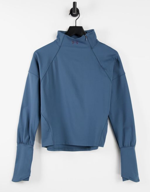 Under Armour - Coldgear Rush - Top met 1/2 rits in blauw
