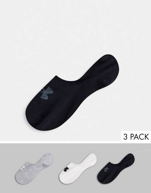 Under Armour - Confezione da 3 calzini sportivi bassi color nero, bianco e grigio