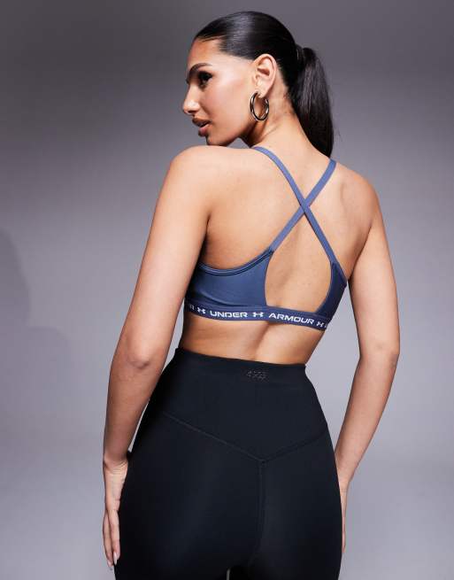 Under Armour crossback low sports bra in grey, 2 of 4