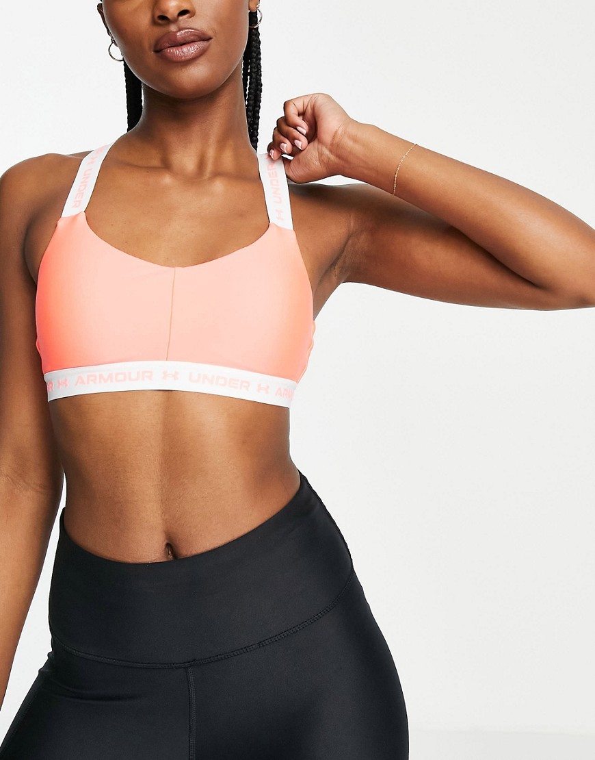 Under Armour crossback low support sports bra in pink