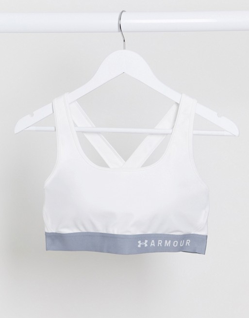 Under Armour crossback mid support bra in white