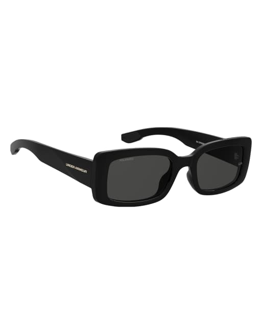 Under Armour - Crossover - Gafas de sol negras rectangulares con lentes grises, 4 de 4