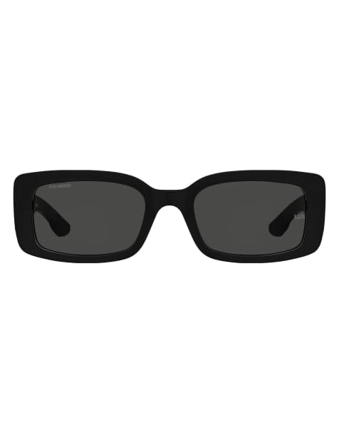 Under Armour – Crossover – Rechteckige Sonnenbrille in Schwarz mit grauen Gläsern - view 1