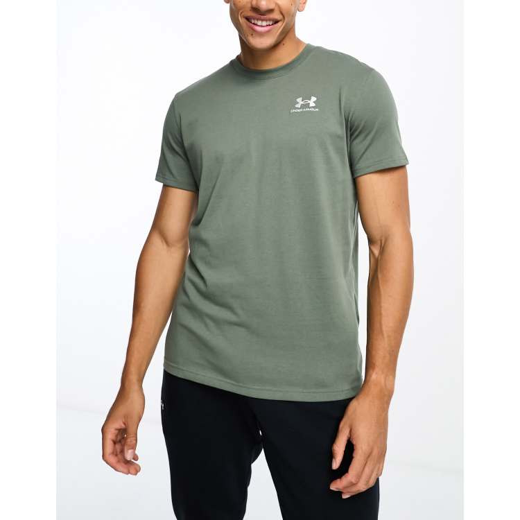 Under Armour embossed logo heavyweight t-shirt in green