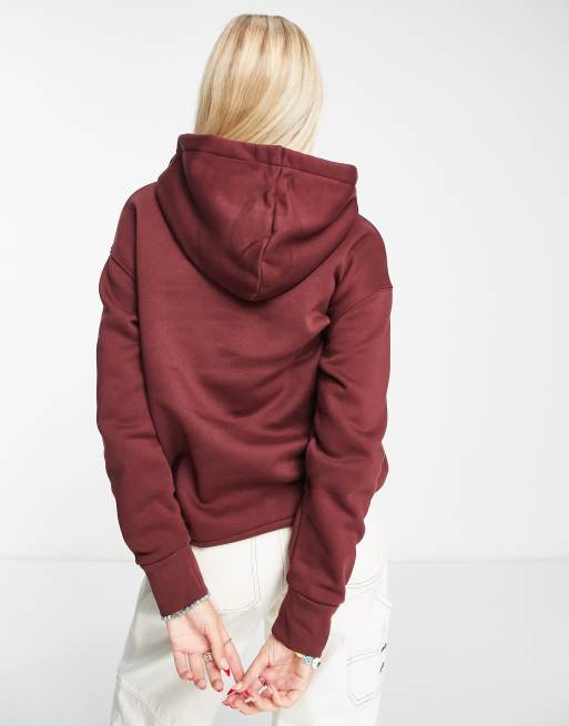 UNDER ARMOUR felpa cappuccio fleece essential bordeaux