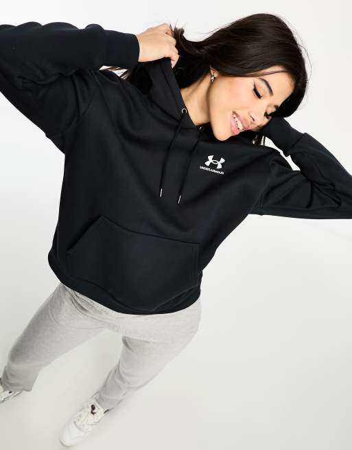 Under Armour Essential Fleece Hoodie in black