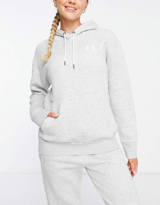 Under Armour Essential fleece hoodie in grey | ASOS