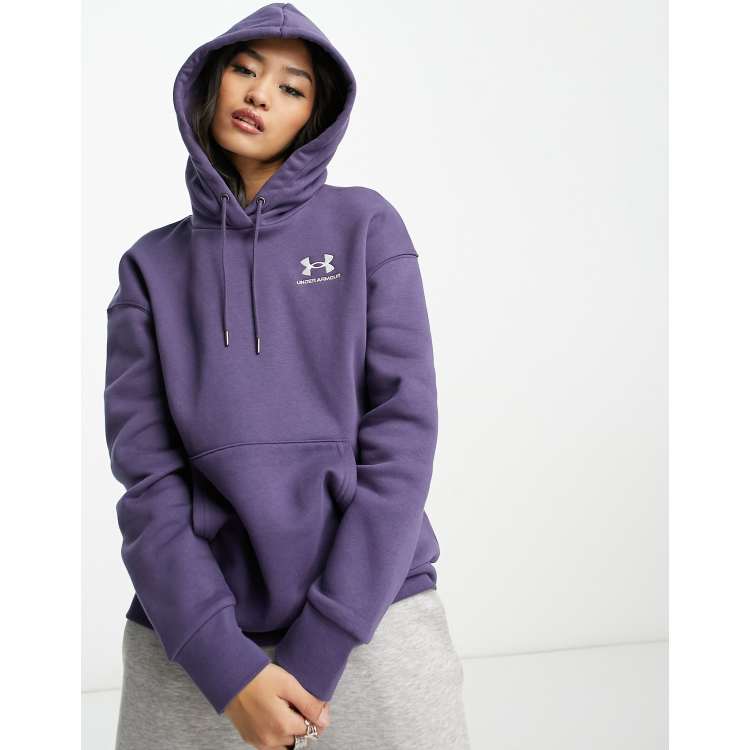 Womens Essential Fleece Hoodie - Brown/White