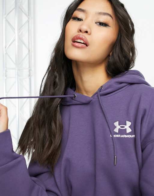 Under Armour Essential fleece hoodie in navy