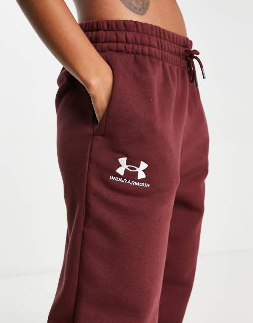 Under Armor UA Essential Fleece Jogger Pants Burgundy [1373882-601] 