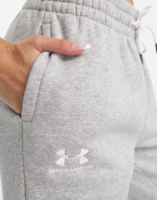 Under Armour Essential fleece joggers in purple