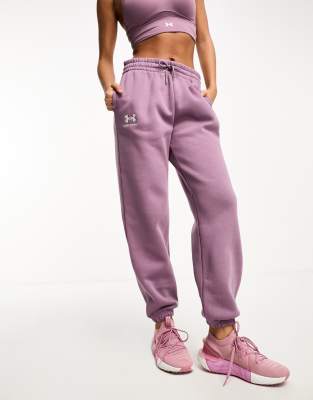 Under Armour Essential fleece joggers in purple - ASOS Price Checker