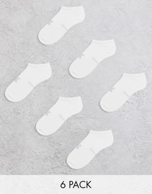 Under Armour Essential no show socks in white 6 pack
