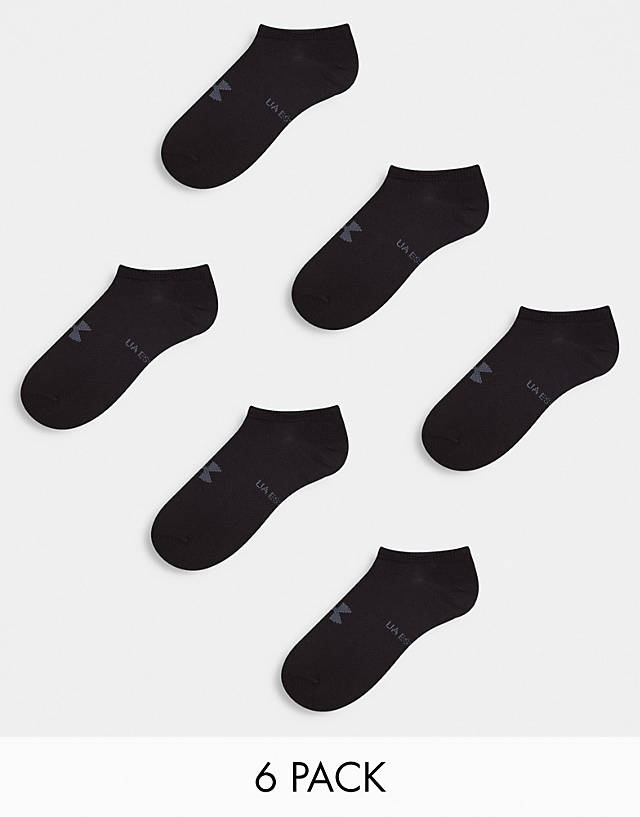 Under Armour - essential no show socks in white 6 pack