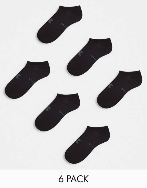 Under Armour Essential no show socks in white 6 pack