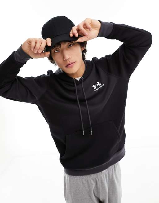 Under Armour Felpa Con Cappuccio Essential Fleece Nero Uomo