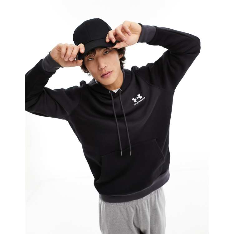 Under Armour Essential Novelty fleece hoodie in black