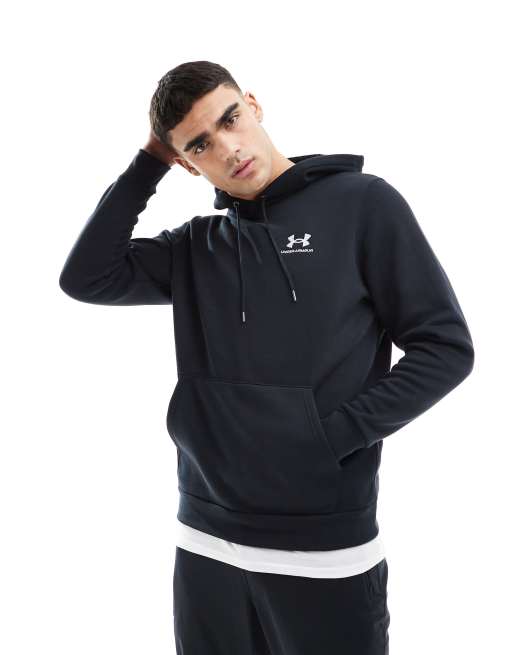 Under Armour - Essential - Sort hættetrøje i fleece - Del af sæt