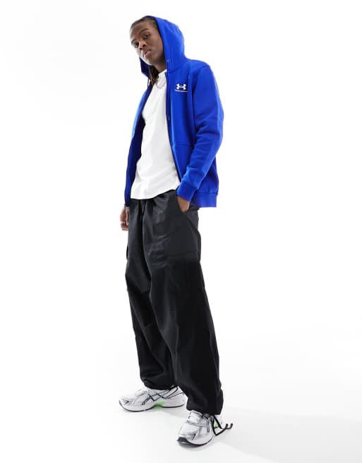 Under Armour - Essential - Sweat à capuche zippé en polaire - Bleu