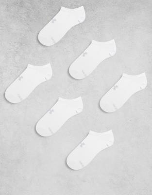 Under Armour Damen Bianco/Grigio Sportsocken "Ua Essential No Show 6Pk", Gr. M, Weiß, Weiß, Halo Gray, Polyester, Elastisch, Socken Sportsocken, Für Sportive Ak... - Image 3