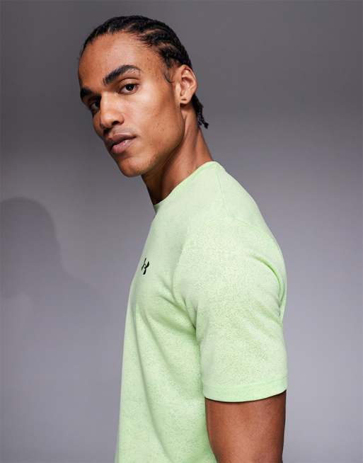 Under Armour - Falmet grøn T-shirt i tech-stof med logo, 4 af 5
