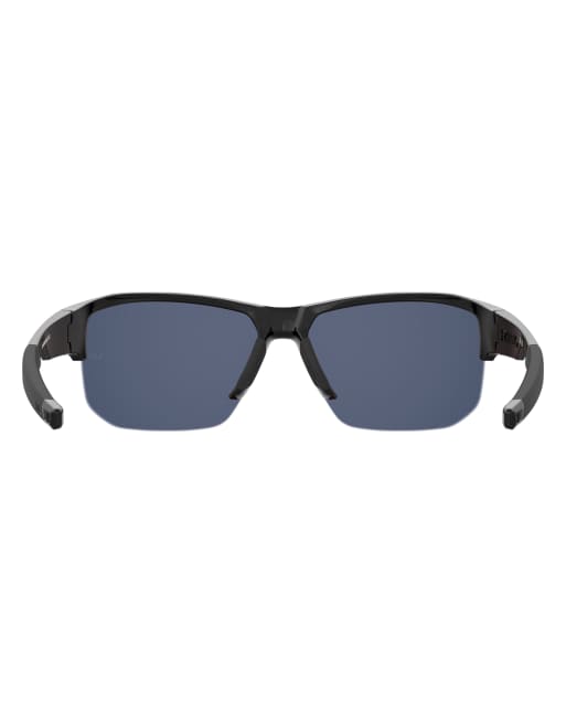 Under Armour - Fanatical - Gafas de sol negras rectangulares con lentes rojas, 3 de 4