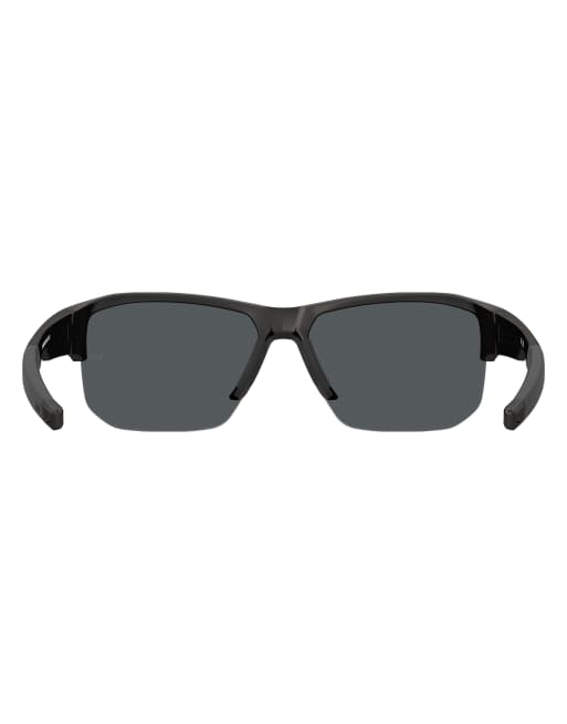 Under Armour – Fanatical – Rechteckige Sonnenbrille in Schwarz mit grau-bronzefarbenen Gläsern, 3 von 4