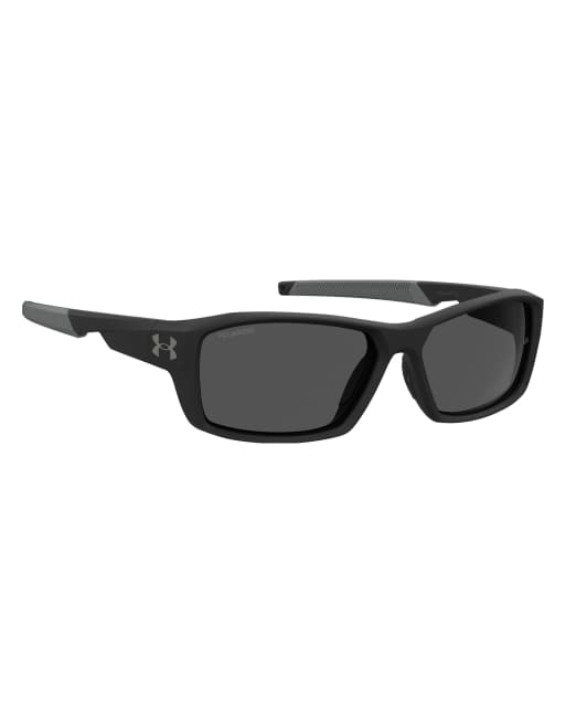 Under Armour Fanatical rectangular sunglasses with grey lenses in black - BLACK - BLACK, 4 of 4
