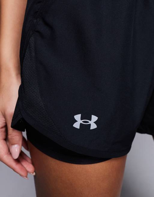 Under Armour Fly By 2-in-1 shorts in black, 5 of 5