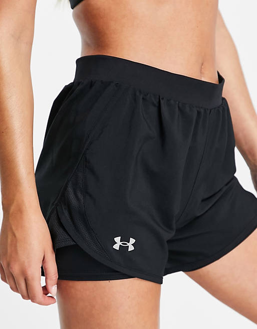 Under Armour Fly By 2.0 2 in 1 shorts in black