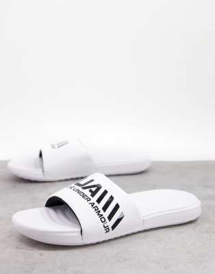 Under Armour Under Armour Football Ansa graphic sliders in white