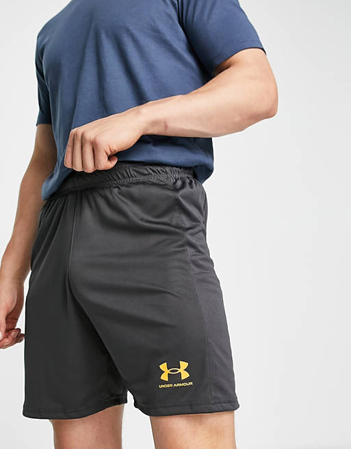Men Under Armour Football Challenger knit shorts in grey 
