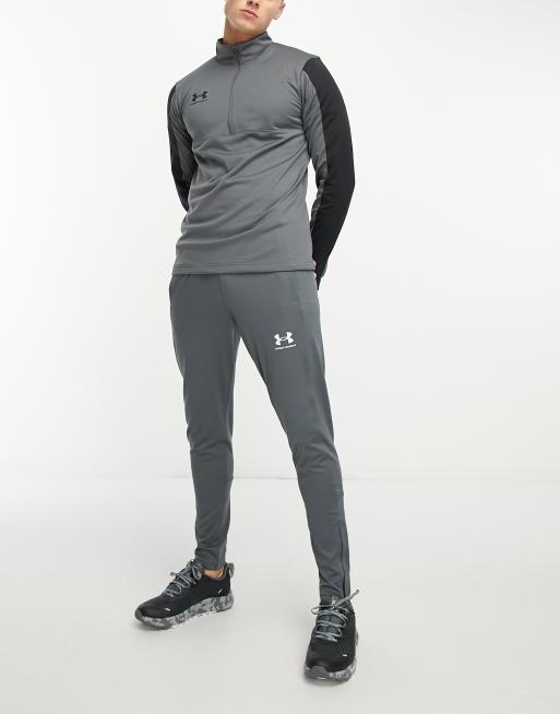 Under Armour Football Challenger midlayer 1 4 zip long sleeve top in grey