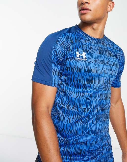 Under Armour – Football Challenger – Niebieski T-shirt z nadrukiem