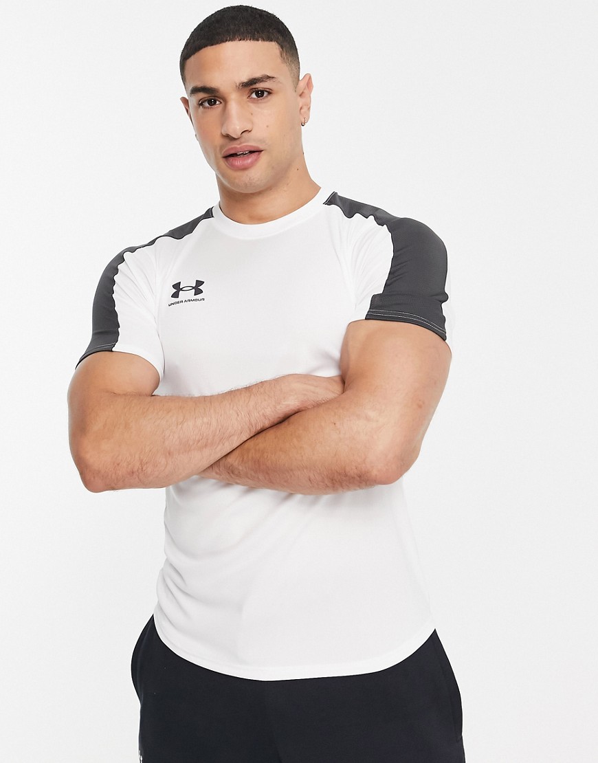 under armour football challenger t-shirt with side detail in white
