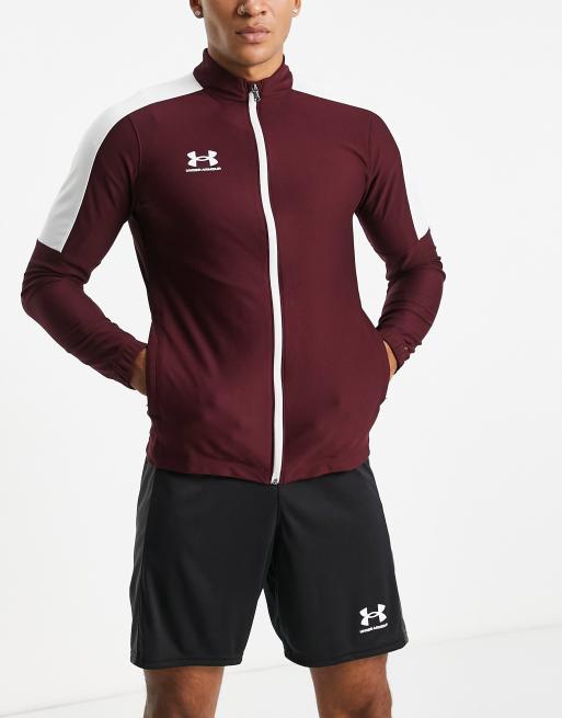 Under Armour Football Challenger track jacket in burgandy ASOS