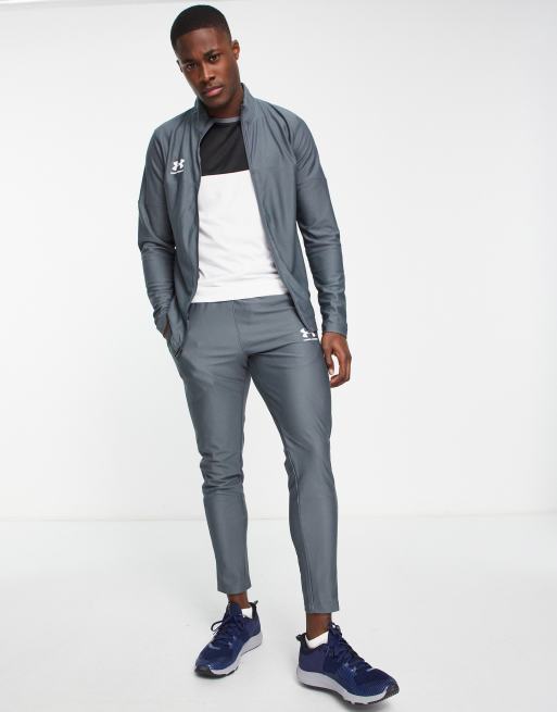 Under Armour Football Challenger tracksuit set in grey ASOS