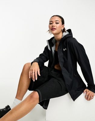 Under Armour Forefront Rain Jacket in black - ASOS Price Checker