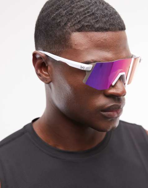 Under Armour - Gafas de sol blancas de estilo visor con lentes rosas Grid Pro - view 1