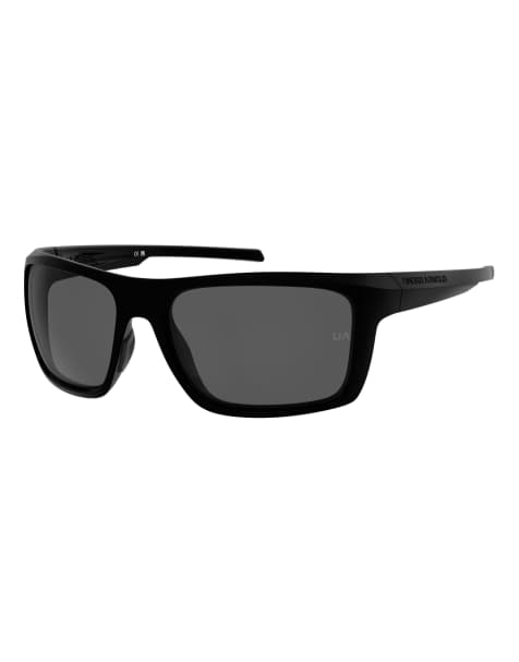 Under Armour gafas de sol envolventes rectangulares - negras, lentes grises en negro - view 1