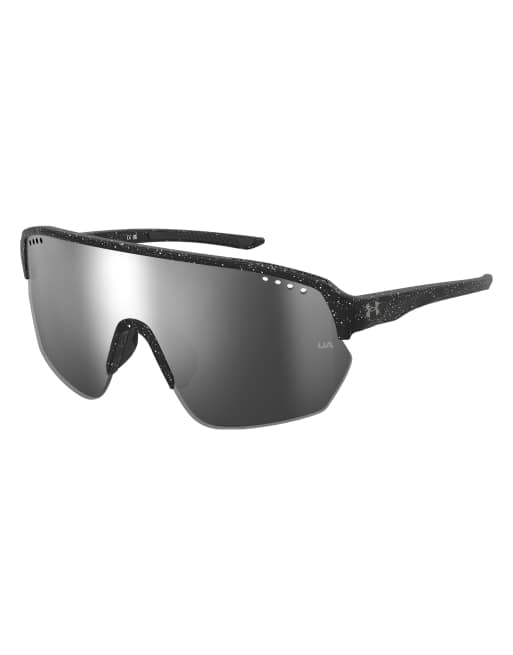 Under Armour - Gameday Mask - Gafas de sol negras con lentes plateadas, 2 de 4