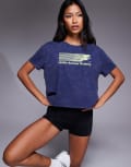 [Under Armour] Under Armour Graphic t-shirt in washed navy and high vis yellow XS Navy and yellow
