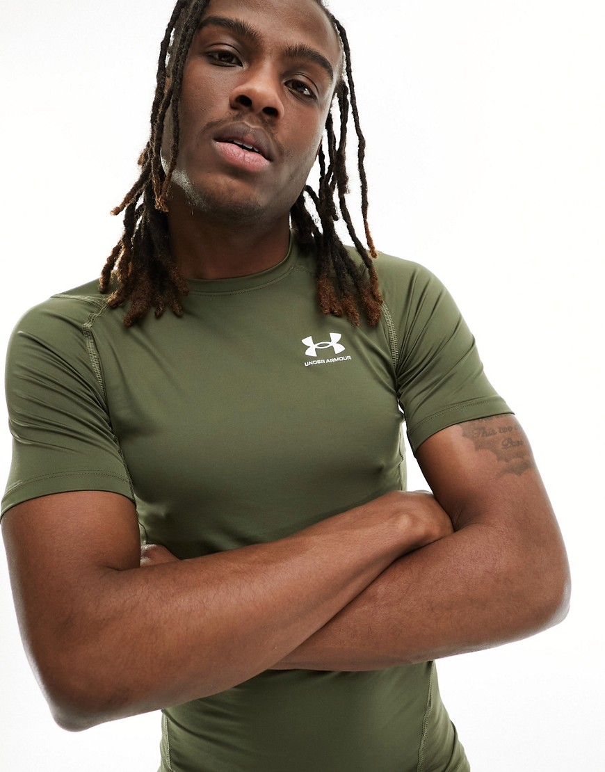 Under Armour Heat Gear Armour compression t-shirt in khaki-Green