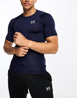 Under Armour Heat Gear Armour compression t-shirt in navy - ASOS Price Checker