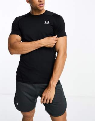 Under Armour Heat Gear Armour fitted t-shirt in black - ASOS Price Checker