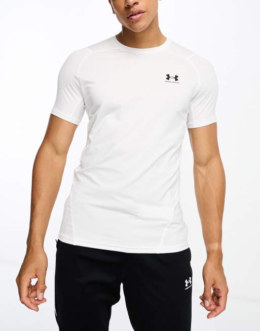 Under Armour Heat Gear Armour fitted t-shirt in white