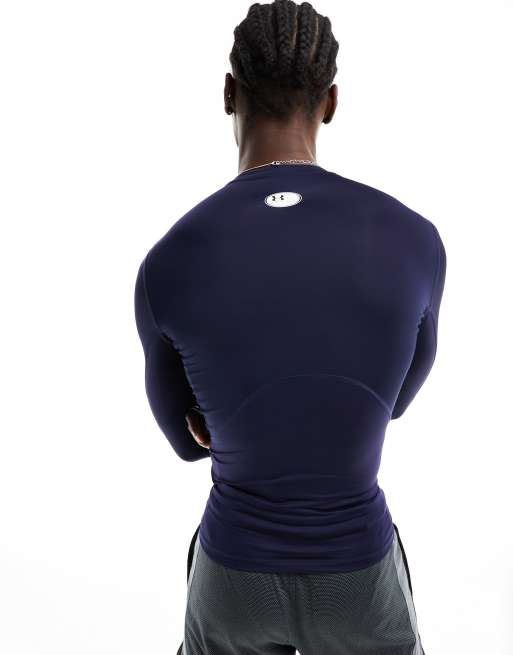 Under Armour Heat Gear Armour long sleeve compression t-shirt in navy